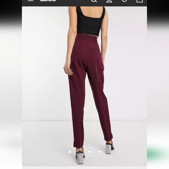 ASOS DESIGN Tall Tailored High Waist Balloon Pant Sz 6 Oxblood - Picture 13 of 14